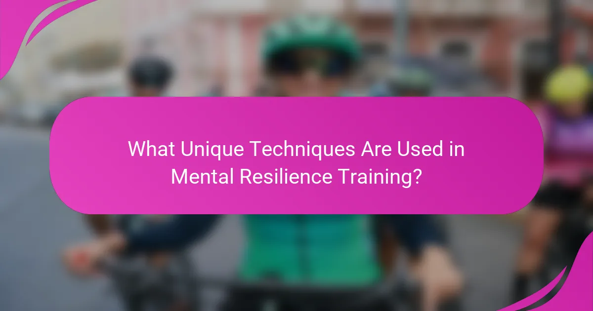 What Unique Techniques Are Used in Mental Resilience Training?